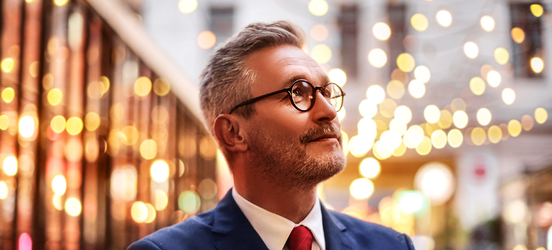 man and woman with glasses